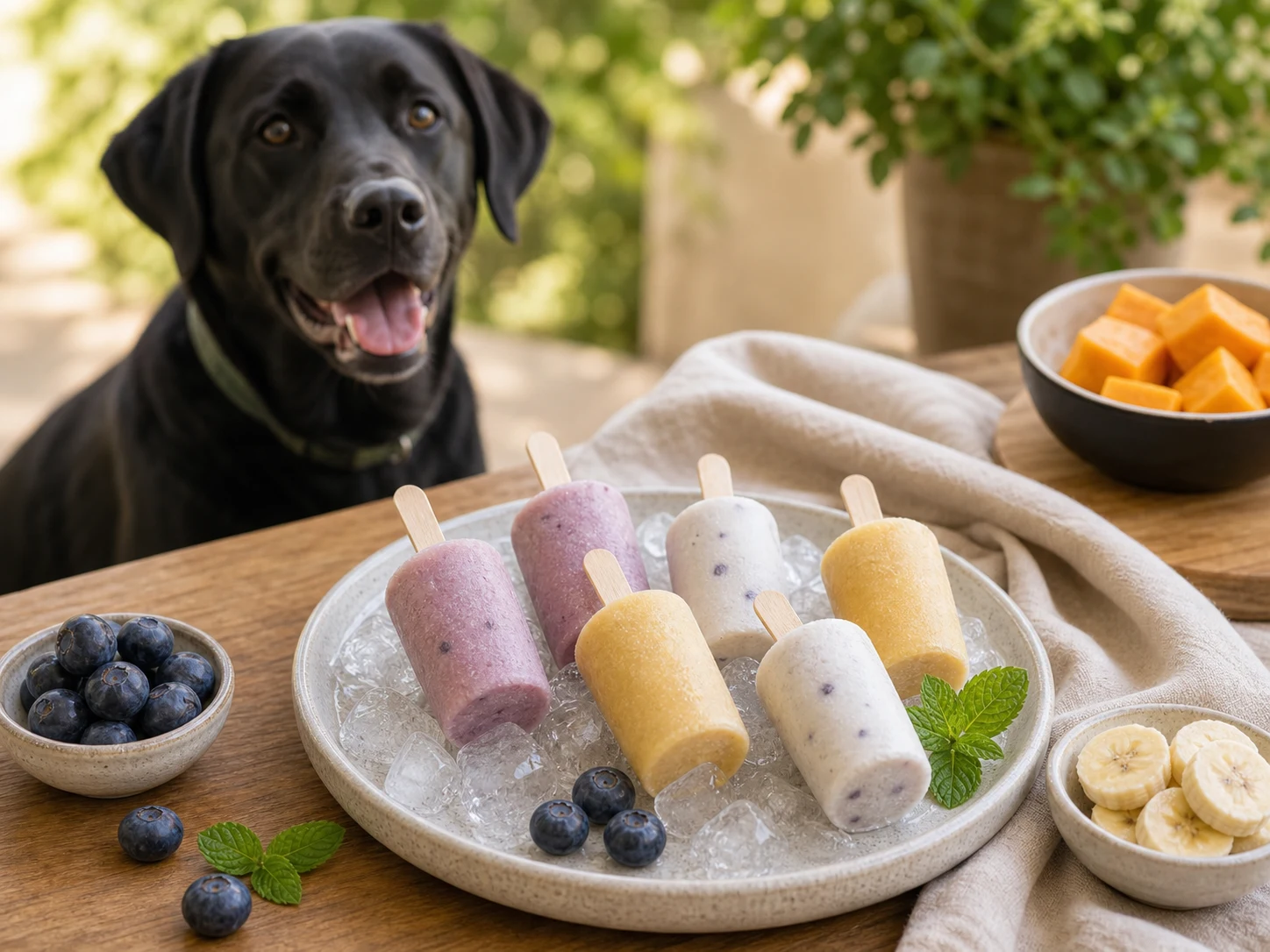 Illustrated dog-safe frozen pupsicles for summer